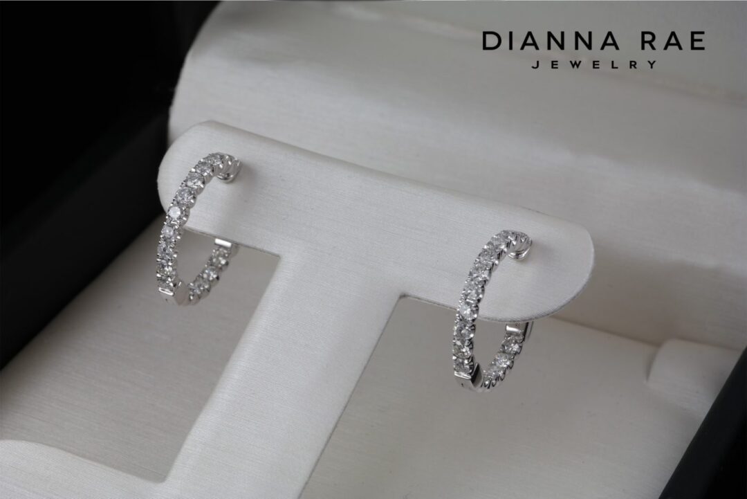 White Gold Inside-out Diamond Hoop Earrings