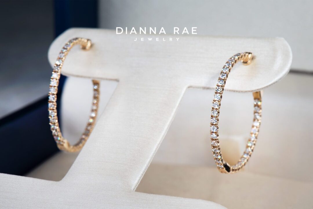Yellow Gold Round Diamond Inside-Out Hoop Earrings 0.76CTW