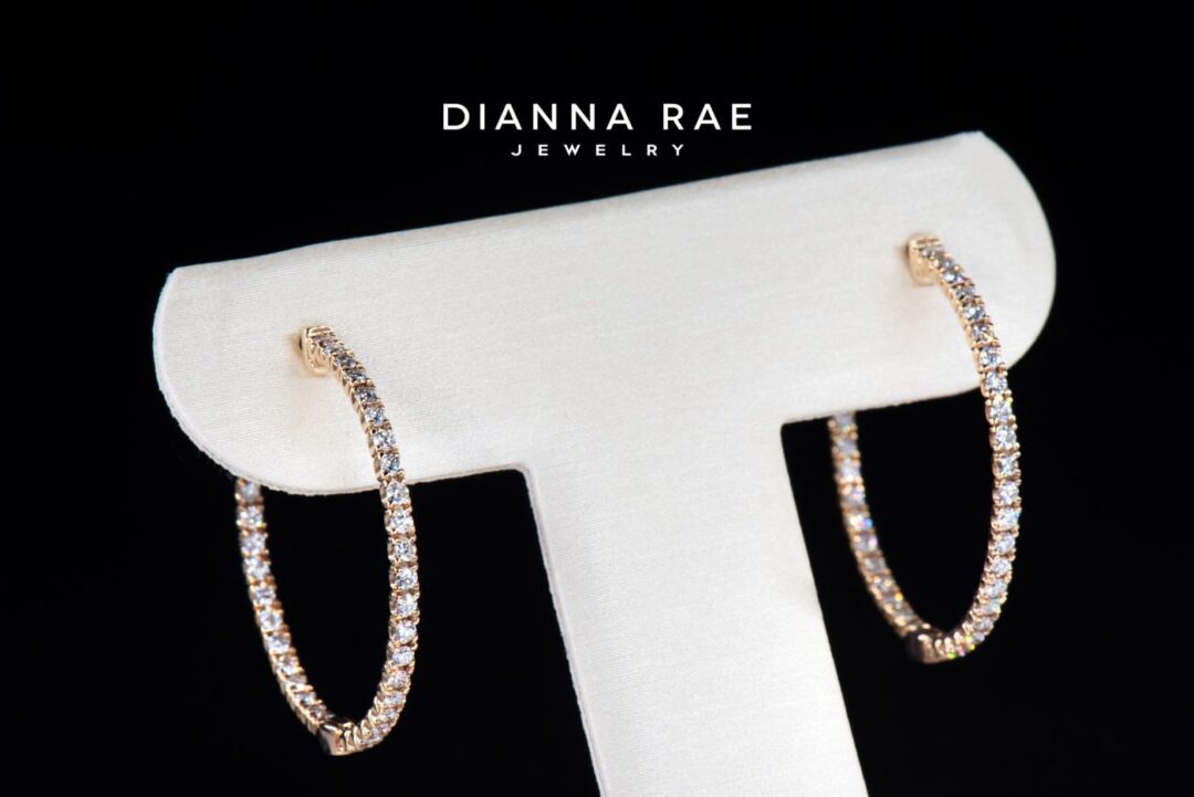 Yellow Gold Round Diamond Inside-Out Hoop Earrings 0.76CTW - Image 2