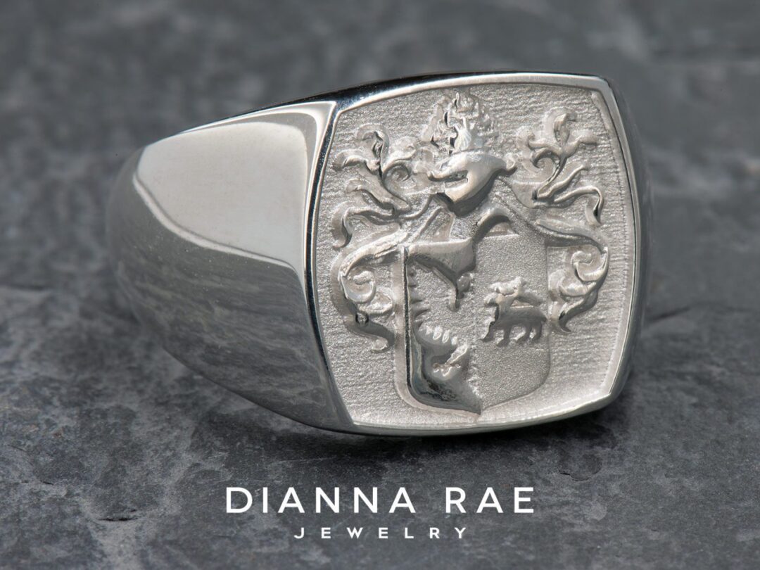 Sterling Silver Custom Family Crest Class Ring - Image 3