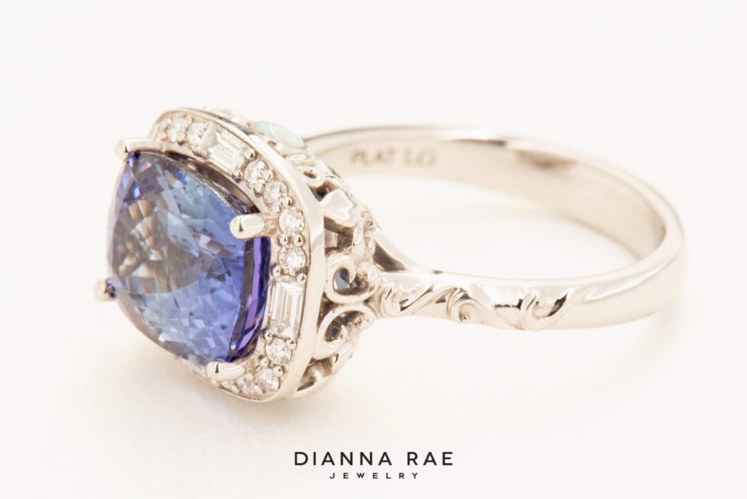 Platinum Tanzanite and Gemstone Ring - Image 2