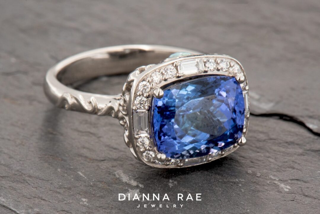Platinum Tanzanite and Gemstone Ring