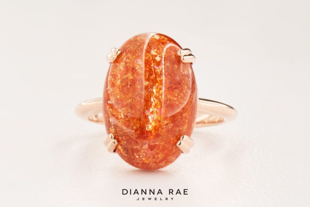 Rose Gold Sunstone Ring