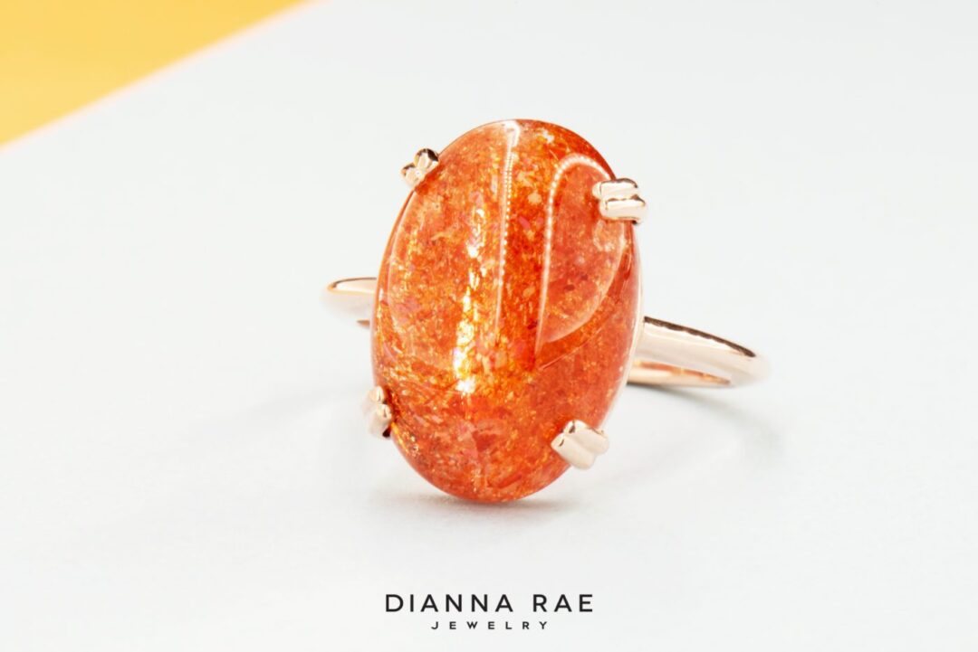 Rose Gold Sunstone Ring - Image 3