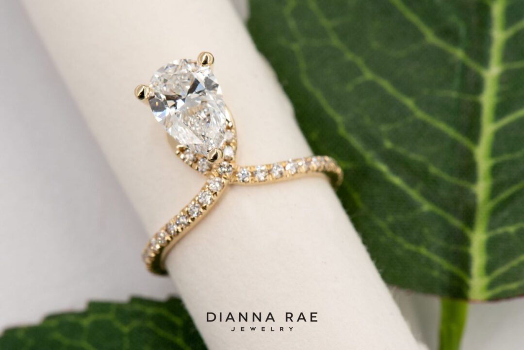 Asymmetric Pear Engagement Ring - Image 3