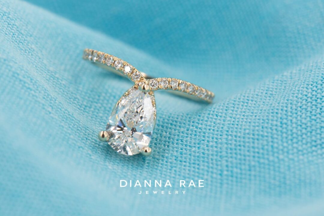 Asymmetric Pear Engagement Ring