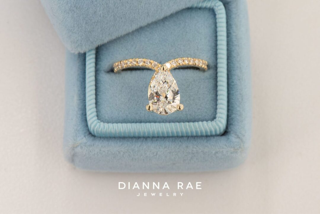 Asymmetric Pear Engagement Ring - Image 2