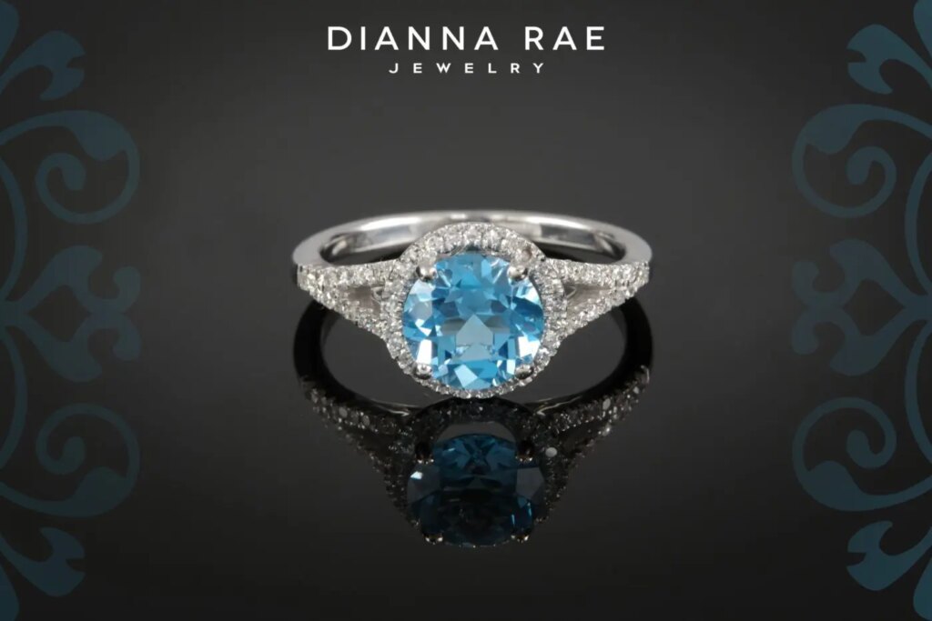 White Gold Sky Blue Topaz Ring