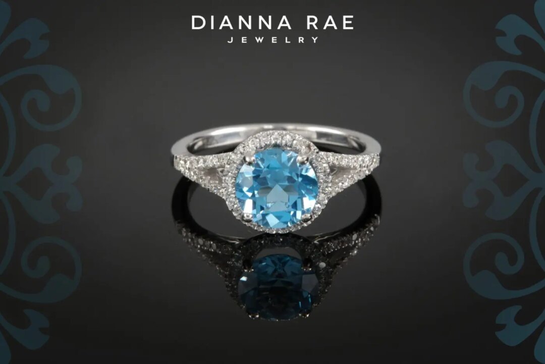 White Gold Sky Blue Topaz Ring
