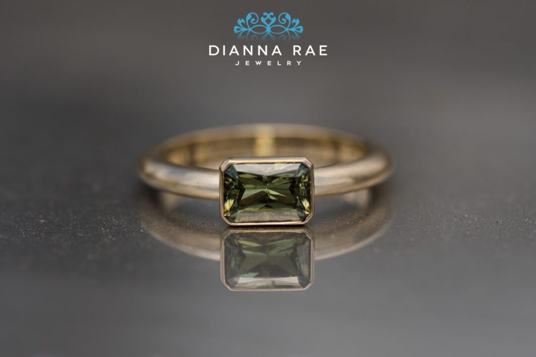 Yellow Gold Demantoid Garnet Ring