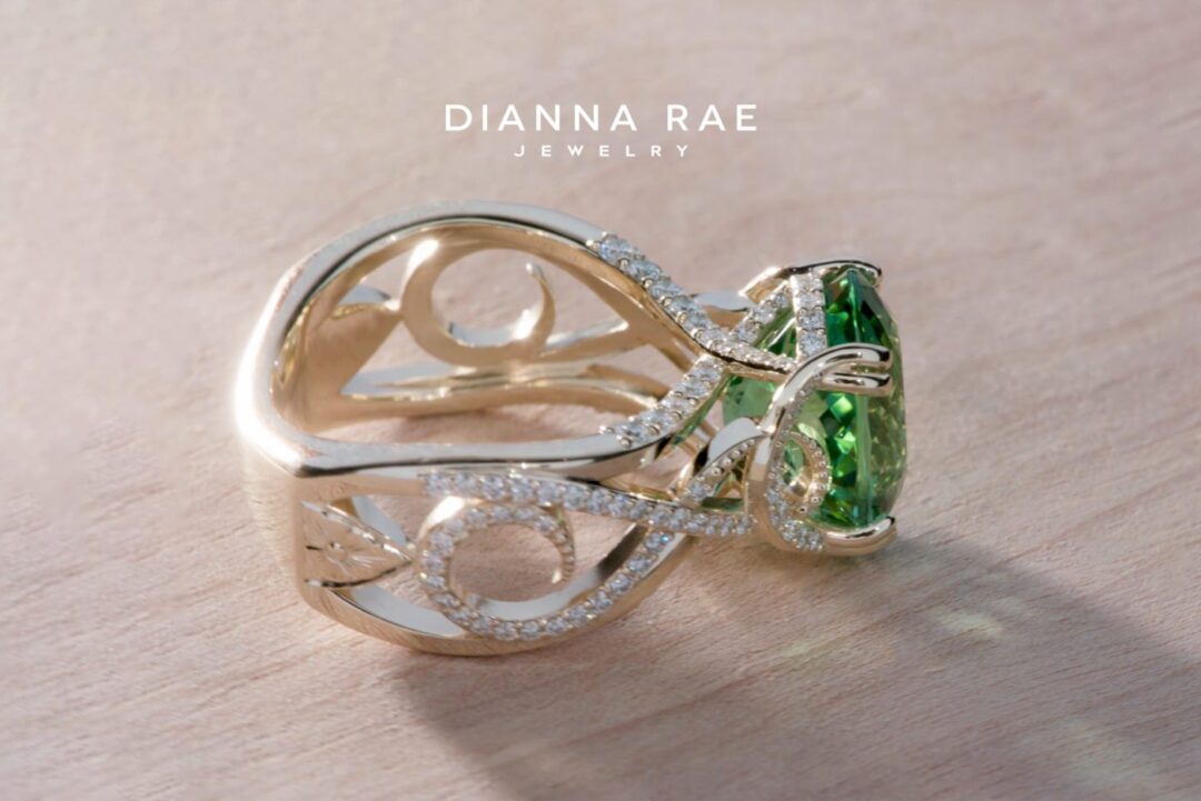 Harmony, Mint Green Tourmaline and Diamond Ring - Image 7