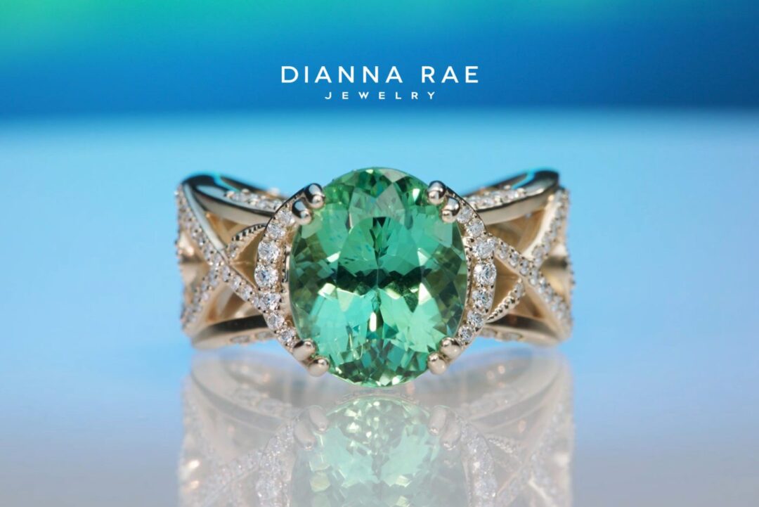 Harmony, Mint Green Tourmaline and Diamond Ring - Image 8