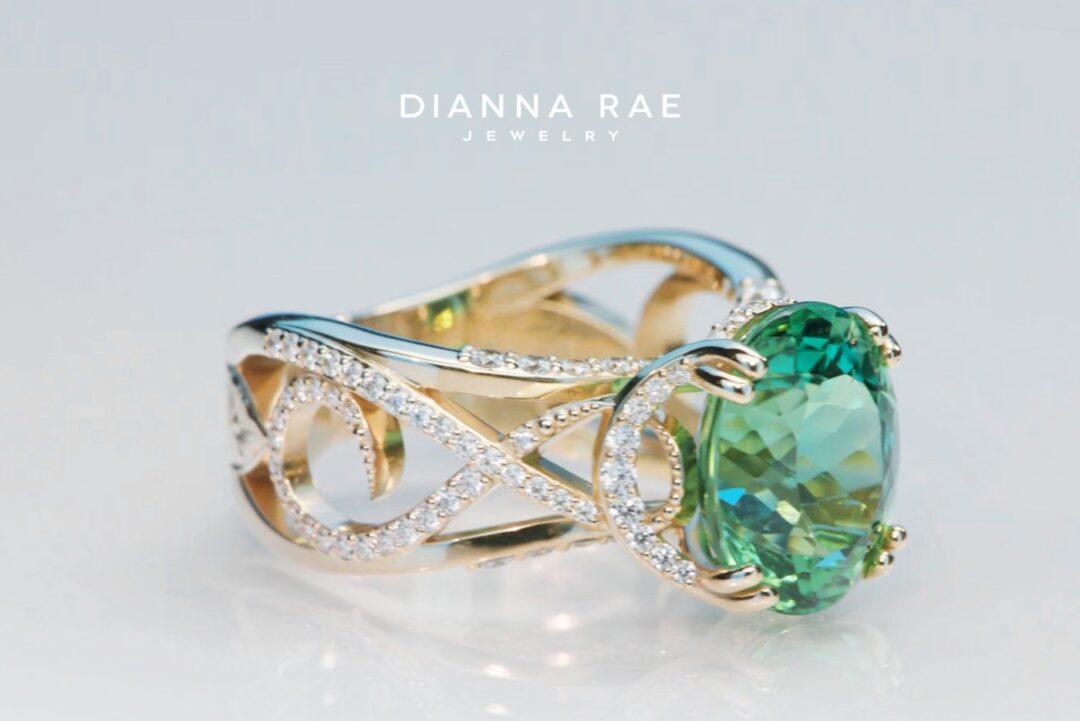 Harmony, Mint Green Tourmaline and Diamond Ring - Image 5