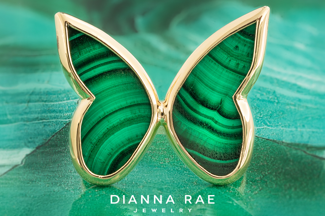 Malachite Butterfly Ring