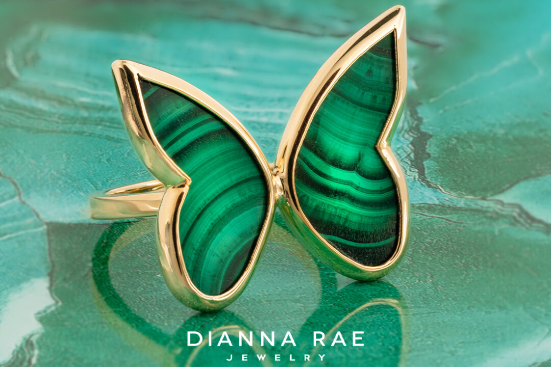 Malachite Butterfly Ring - Image 2