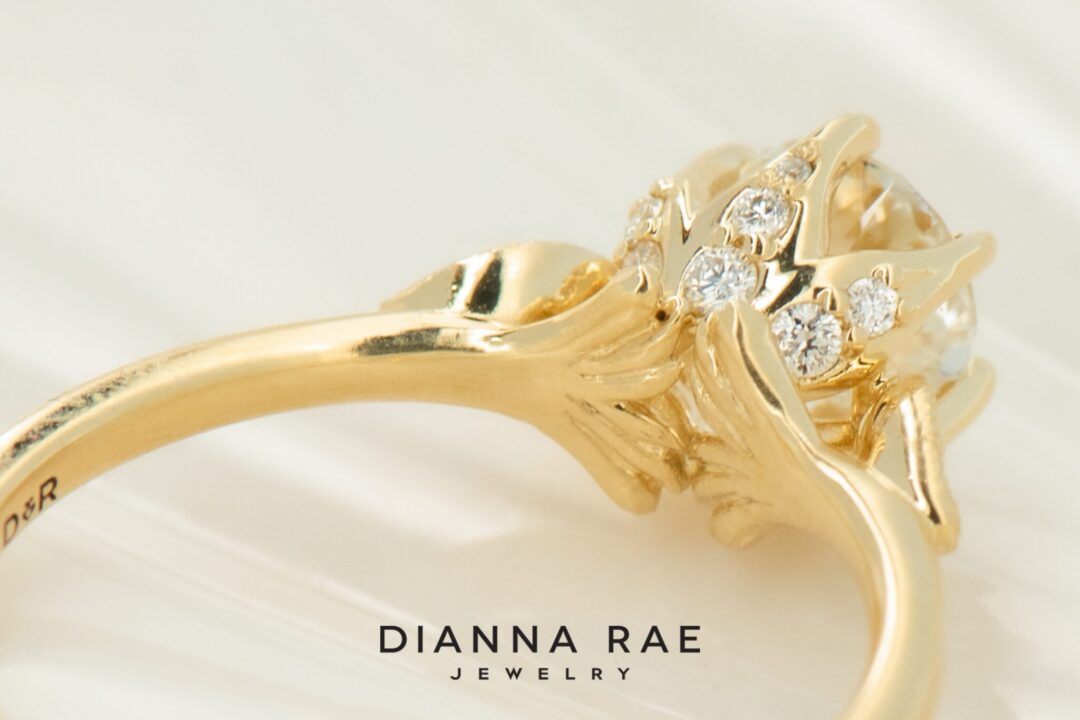 14k Yellow Gold Lab Grown Diamond Ring - Modified Dahlia - Image 2