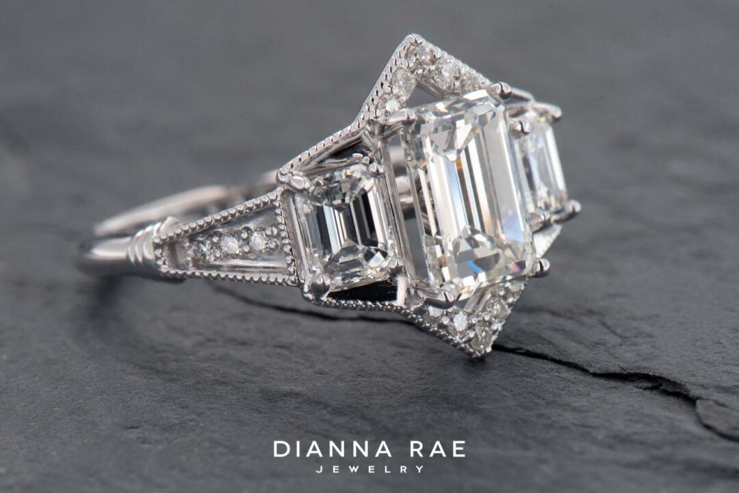 14k White Gold Three-Stone Diamond Ring - Remount - Image 8