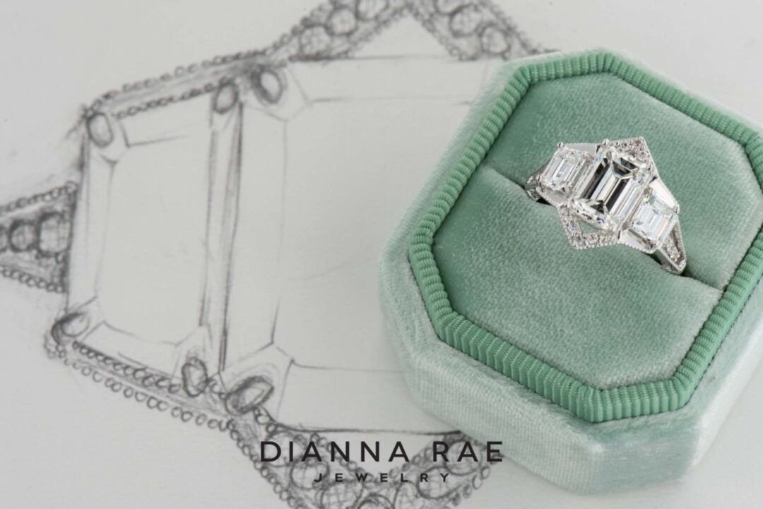 14k White Gold Three-Stone Diamond Ring - Remount - Image 3