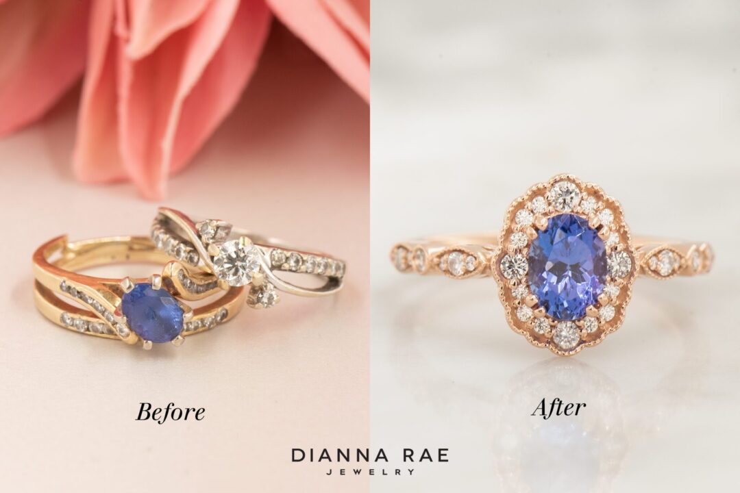 14k Rose Gold Tanzanite and Diamond Ring - Modified Magnolia - Image 5