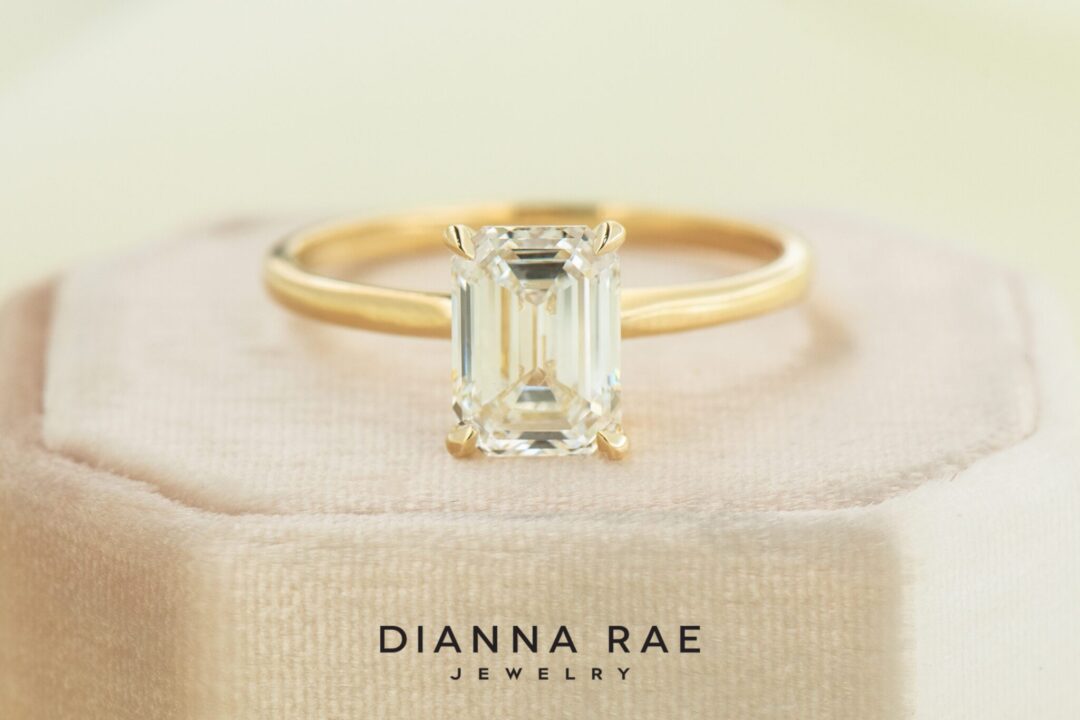 14k Yellow Gold 2.05ct Lab Grown Diamond Emerald Cut Solitaire Ring - Image 4