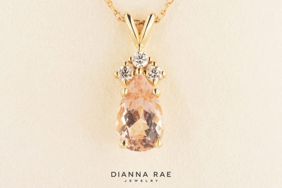 White Gold Morganite Cluster Pendant