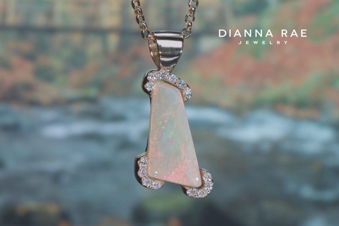 Opal Pendant With Diamond Accents