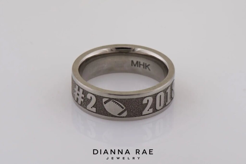 Titanium Engraved Ascension Football Class Ring