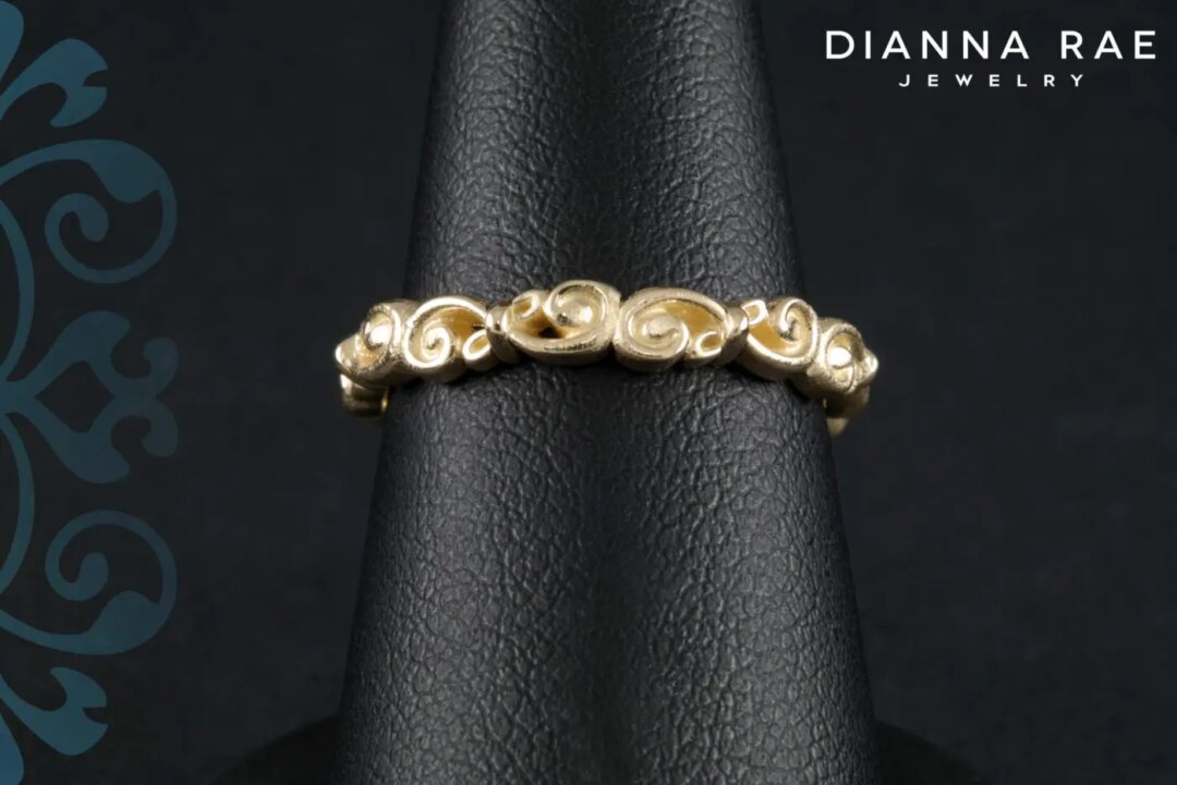 Yellow Gold Scroll Wedding Band
