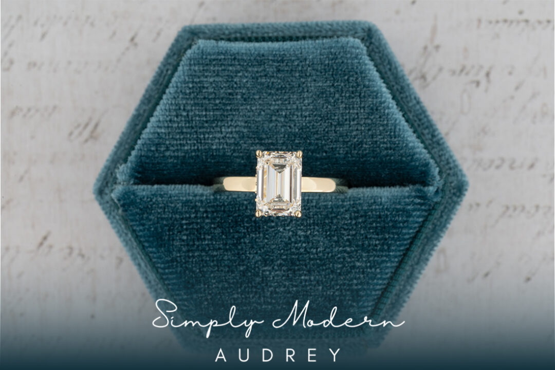 "Audrey" Emerald Engagement Ring