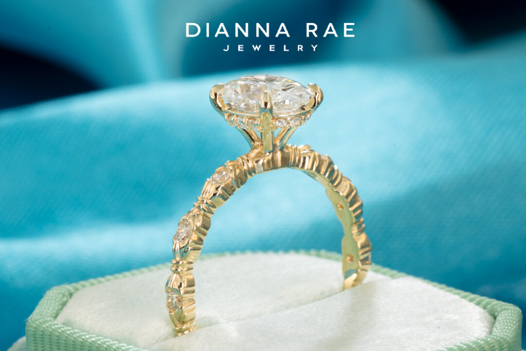 Oval Diamond Ring with Diamond Accented Band - Image 2