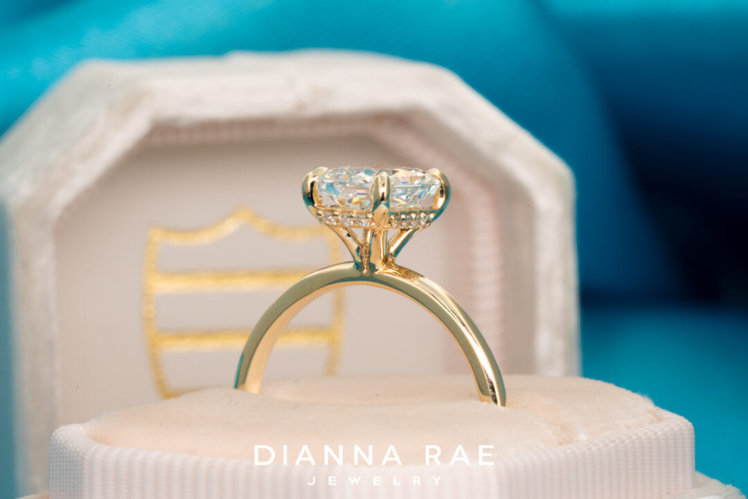 Engagement Ring with Diamond Accented Hidden Halo - Image 3