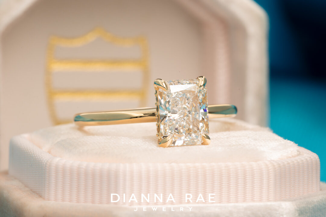 Engagement Ring with Diamond Accented Hidden Halo - Image 2