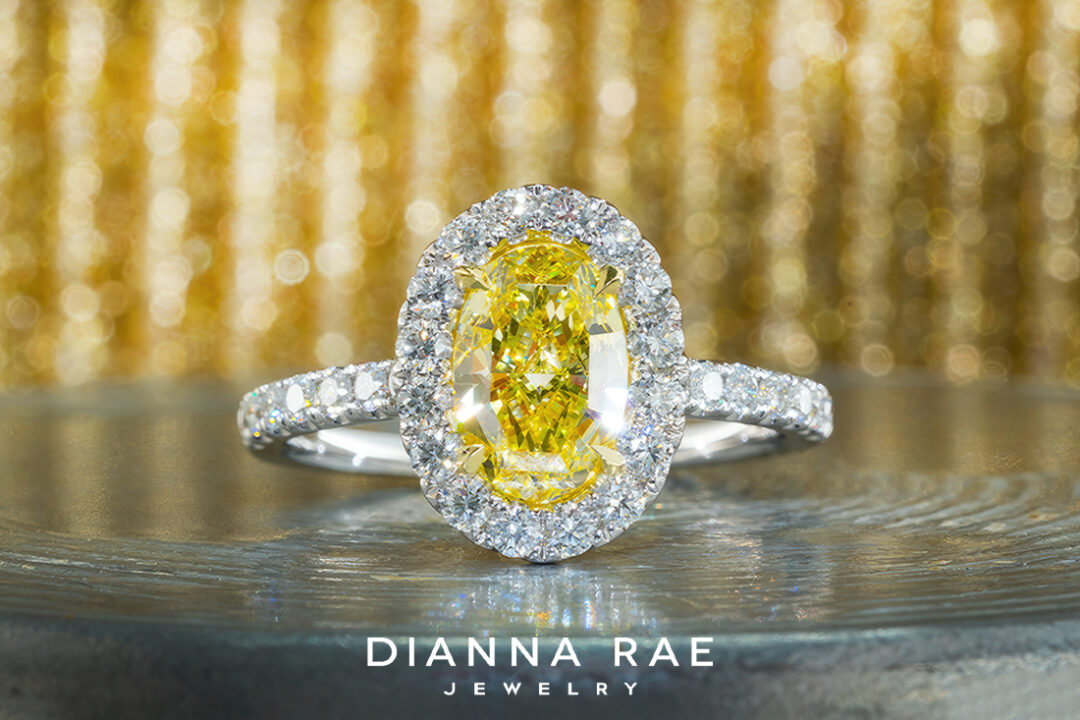 18K White Gold Yellow Diamond Ring