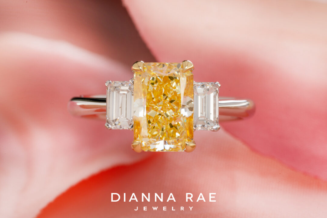 3-Stone Yellow Diamond Ring