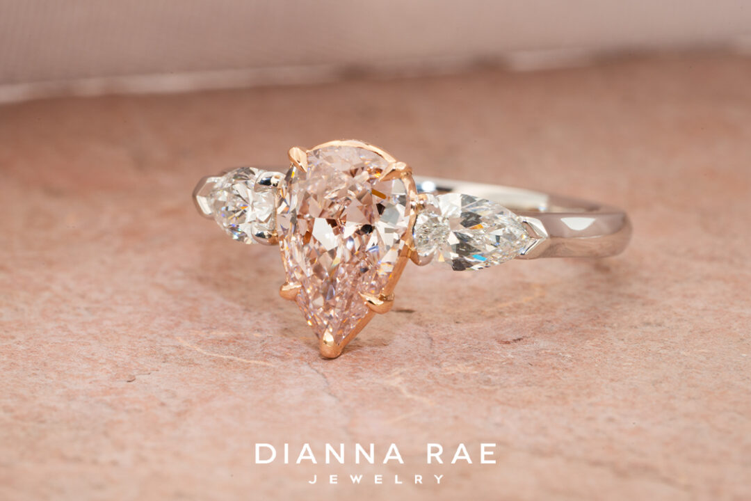 Pink Pear Diamond Ring