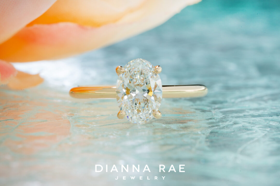 Oval Diamond Ring with Hidden Halo
