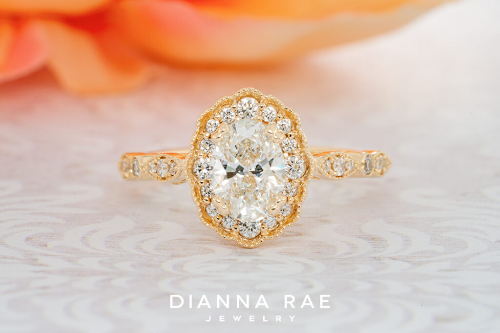 Magnolia Petal - Yellow Gold Diamond Engagement Ring