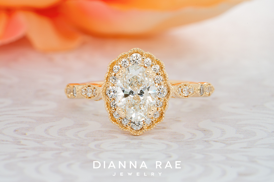Magnolia Petal - Yellow Gold Diamond Engagement Ring