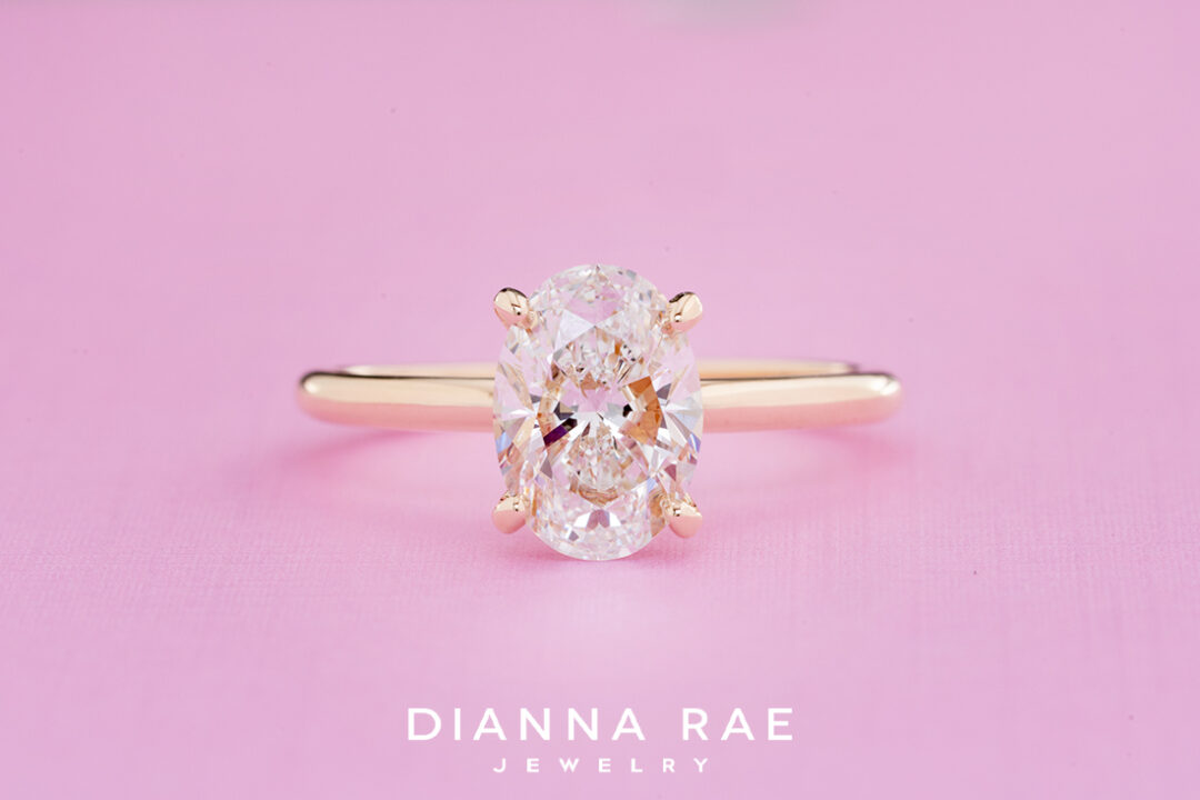 Oval Diamond Ring with Hidden Halo