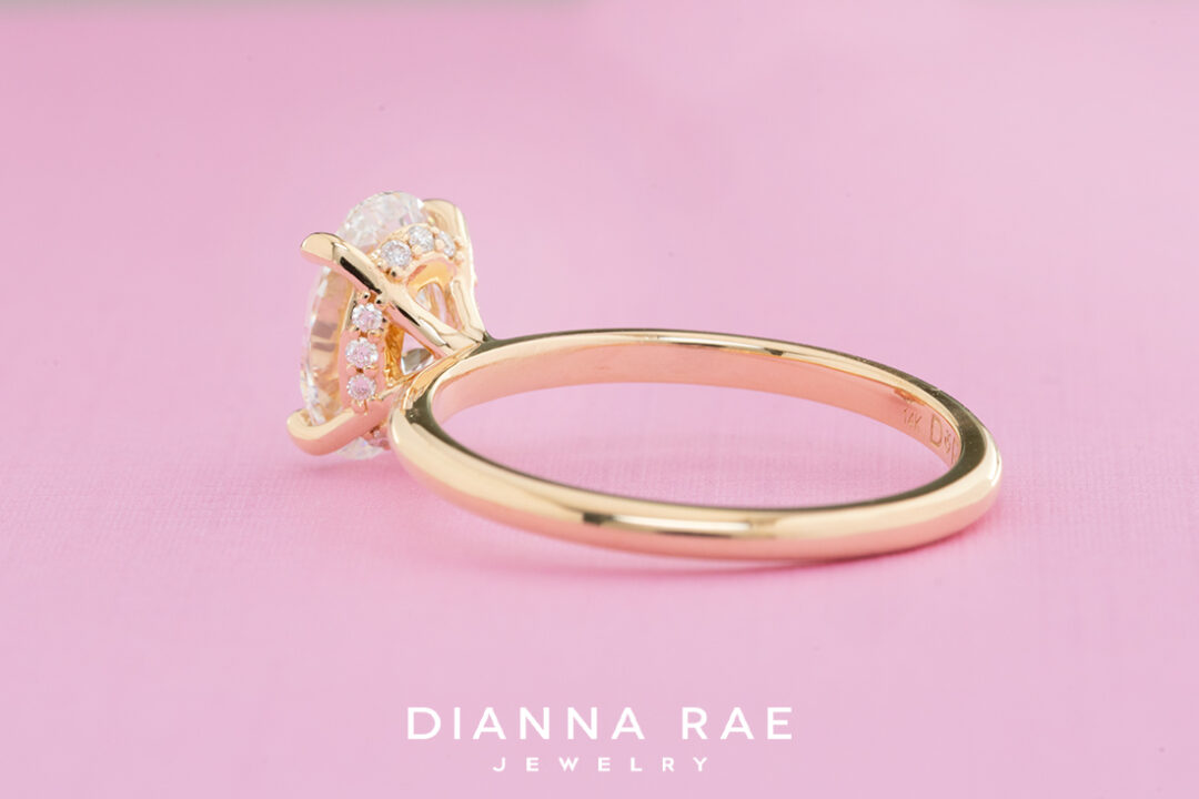 Oval Diamond Ring with Hidden Halo - Image 2