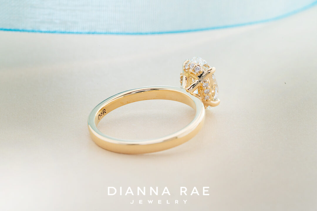 Oval Diamond Ring with Hidden Halo - Image 2