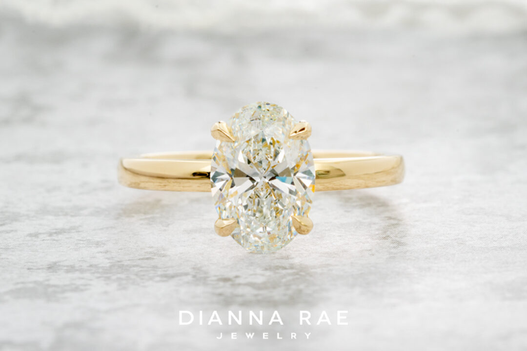 Oval Diamond Ring with Hidden Halo