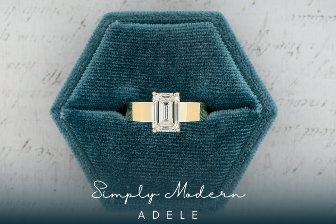 "Adele" Emerald Diamond Engagement Ring