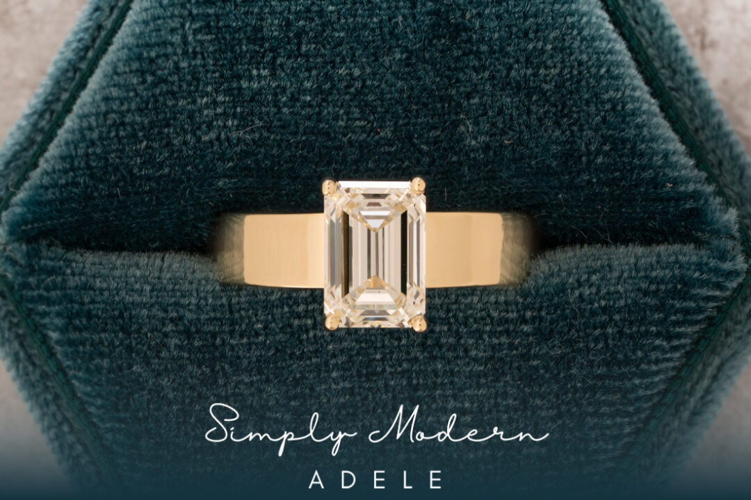 "Adele" Emerald Diamond Engagement Ring - Image 3