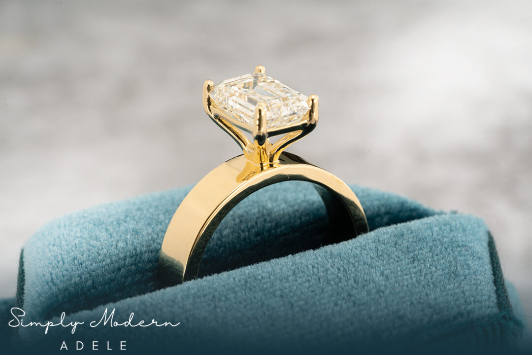 "Adele" Emerald Diamond Engagement Ring - Image 2