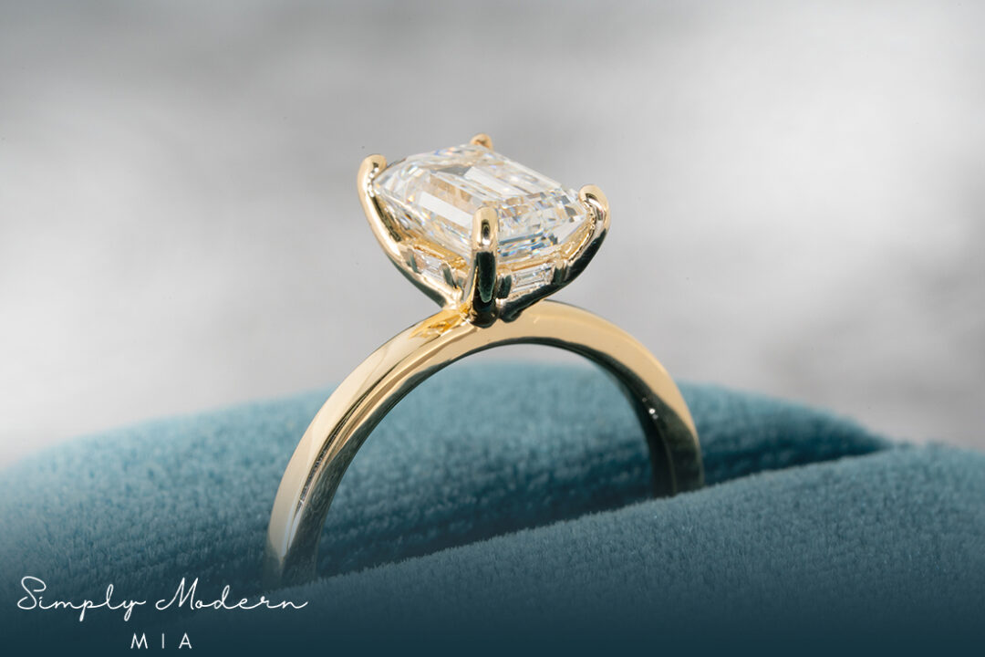 "Mia" Emerald Cut Engagement Ring - Image 2