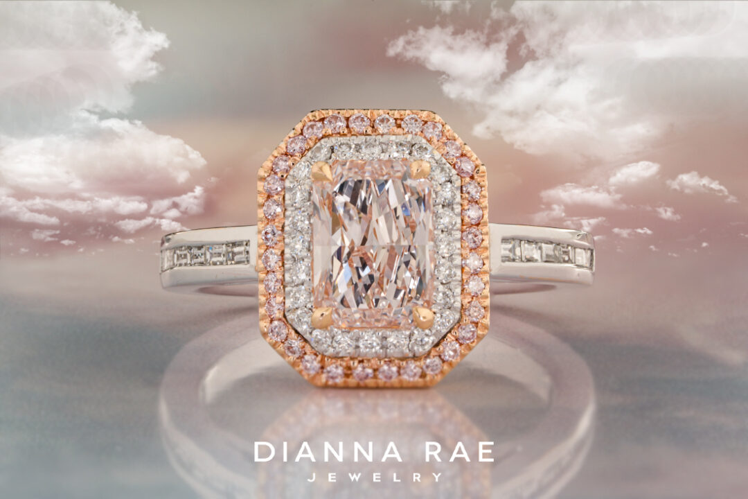 Couture Two-Tone Natural Pink Diamond Double Halo Ring