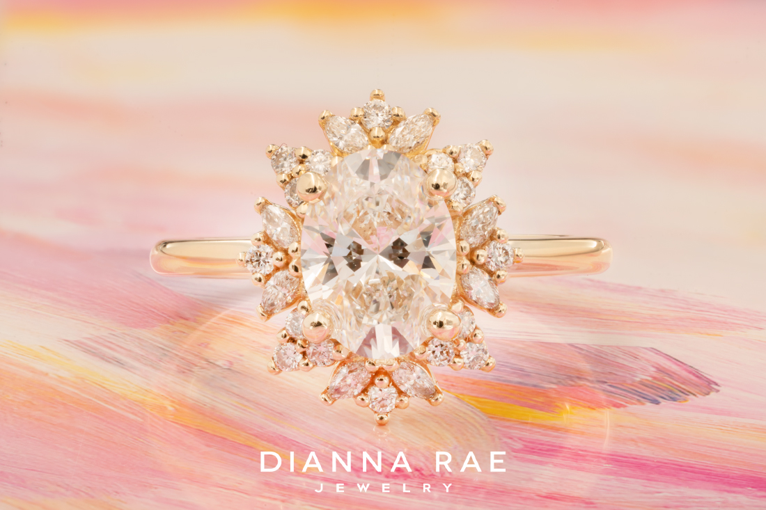 Oval Diamond Engagement Ring with Halo