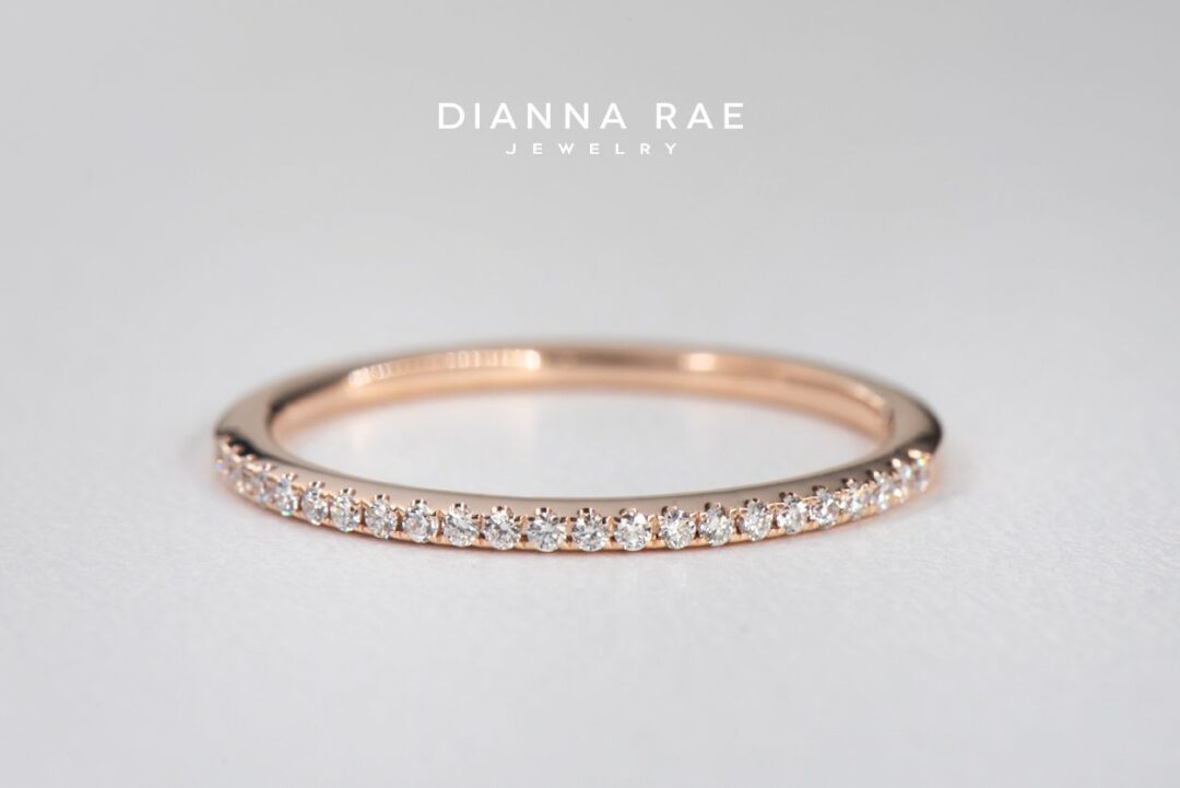 Rose Gold Round Diamond Stackable Wedding Band - 0.11CTW - Image 2