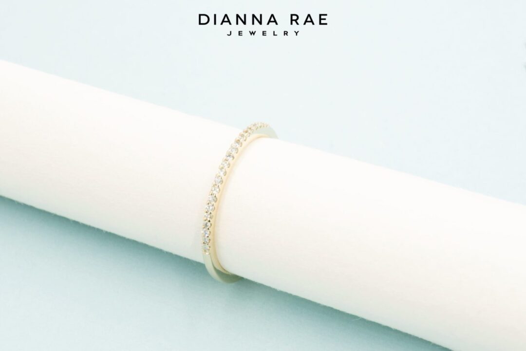 Petite Yellow Gold Diamond Band - Image 4